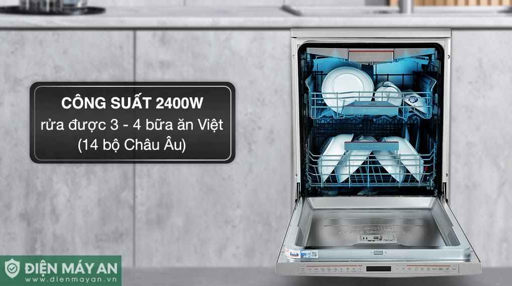 Máy rửa bát độc lập Bosch Serie 8 Sấy Zeolith SMS8YCI01E